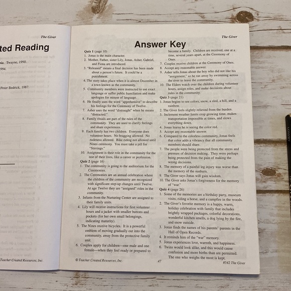 The Giver Novel & Unit Study - Picture 8 of 8